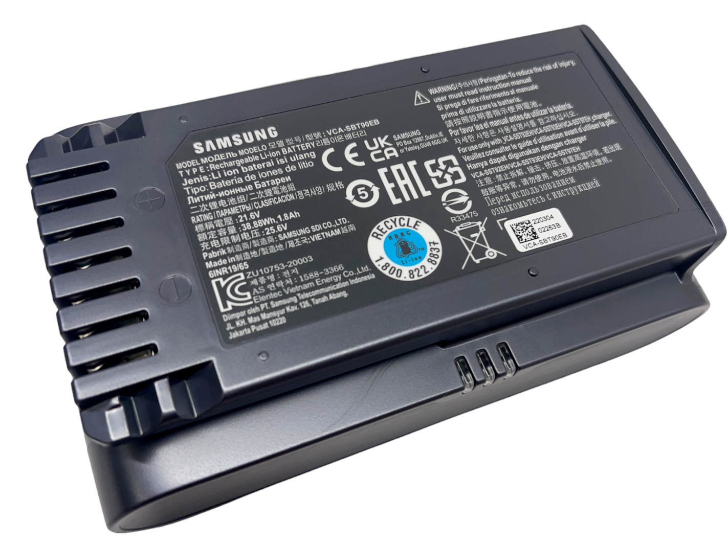 NEW Genuine Samsung Battery VCA-SBT90EB for Jet 60, 70, 75 Vacuum 21.6V 38.88Wh