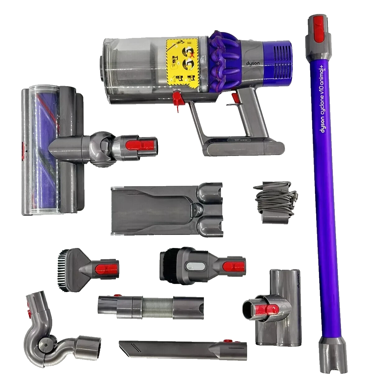 USED Dyson V10 Animal+ Cordless Stick Vacuum Cleaner with 8 attachments