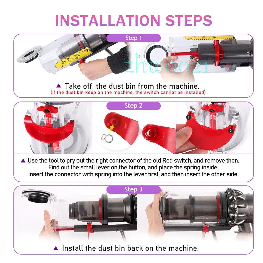 Genuine Dyson V10 V11 V15 Vacuum Dust Bin Releasing Catch Release Bin Handle